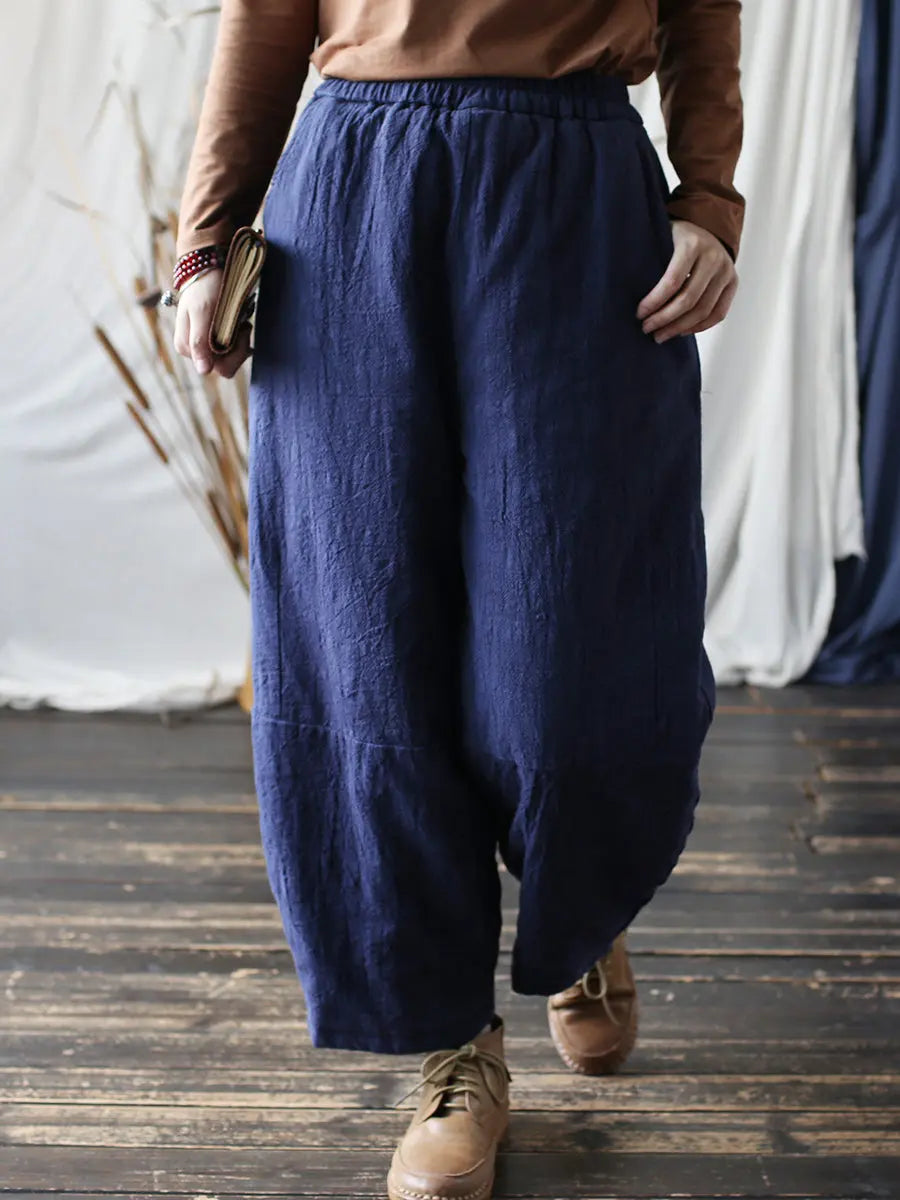 Ramie Padded Harem Pants