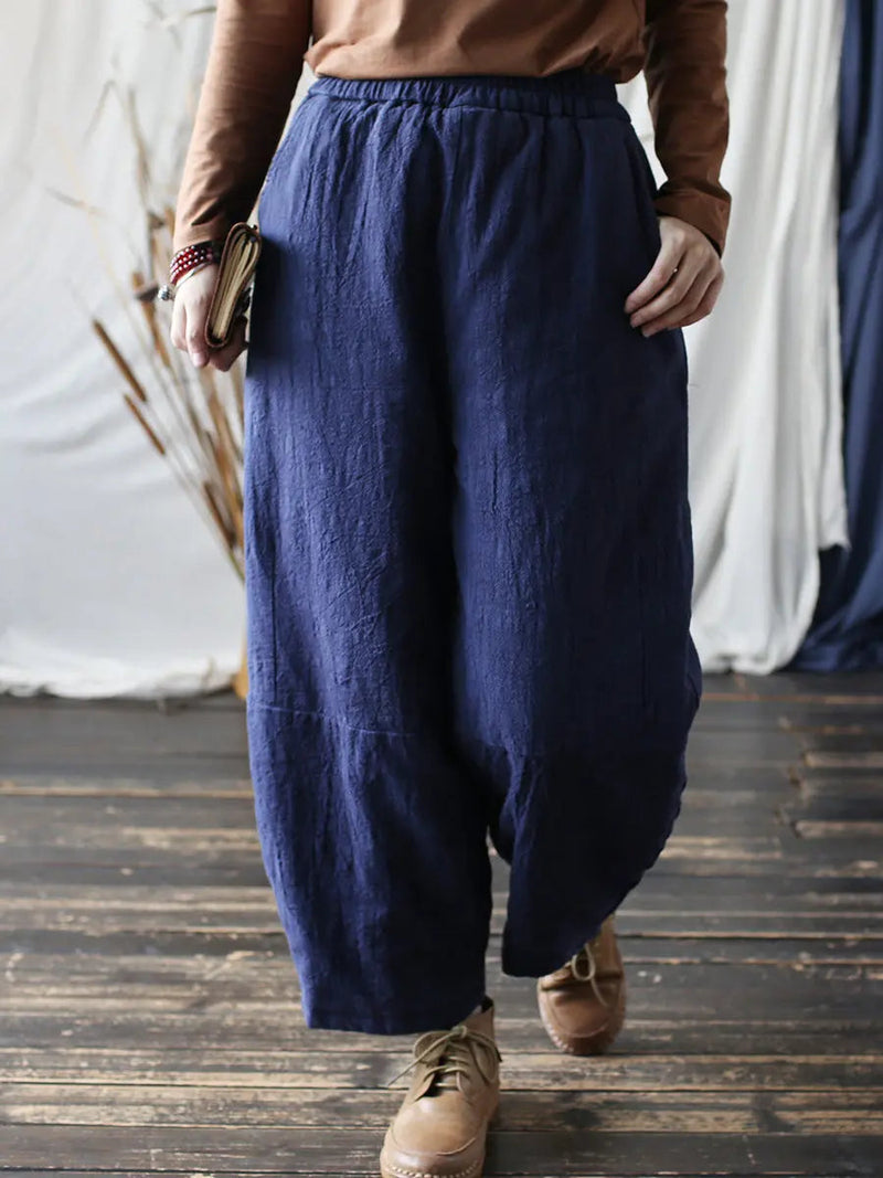 Ramie Padded Harem Pants
