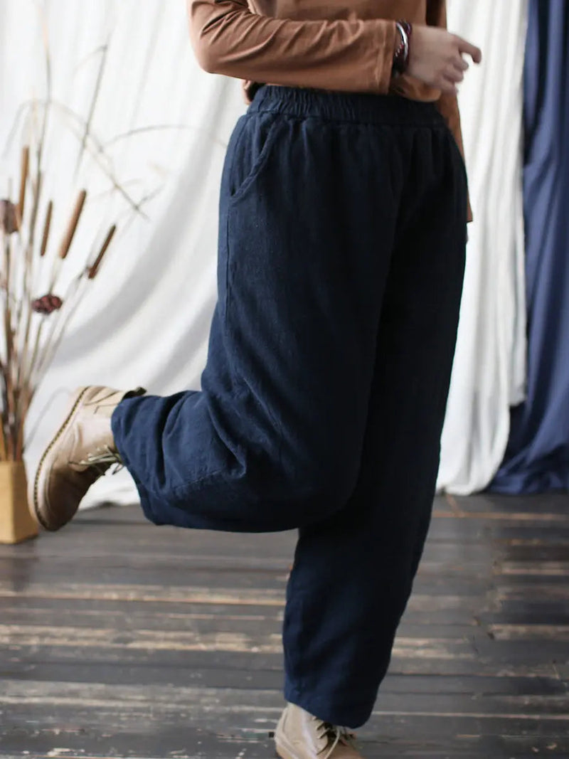 Ramie Padded Harem Pants