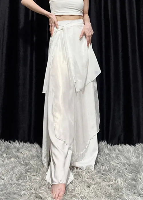 White High Waist Cotton Dance Pants Summer Cg1028