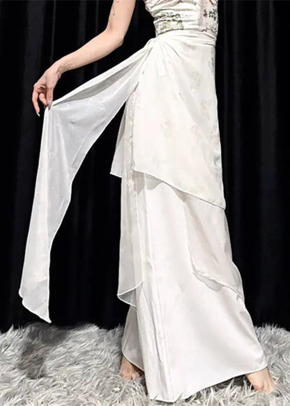 White High Waist Cotton Dance Pants Summer Cg1028