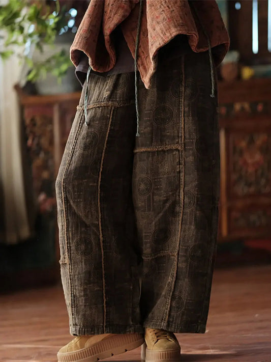 Spliced Wide-leg Pants