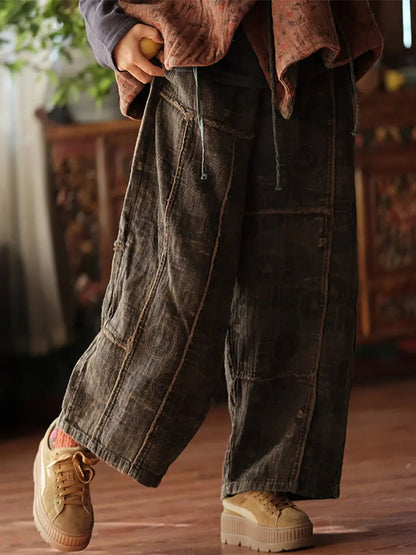 Spliced Wide-leg Pants