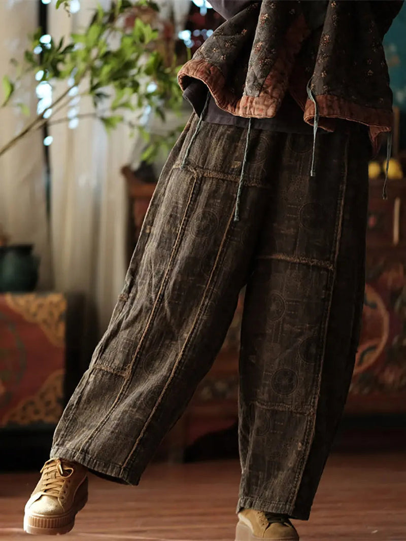 Spliced Wide-leg Pants