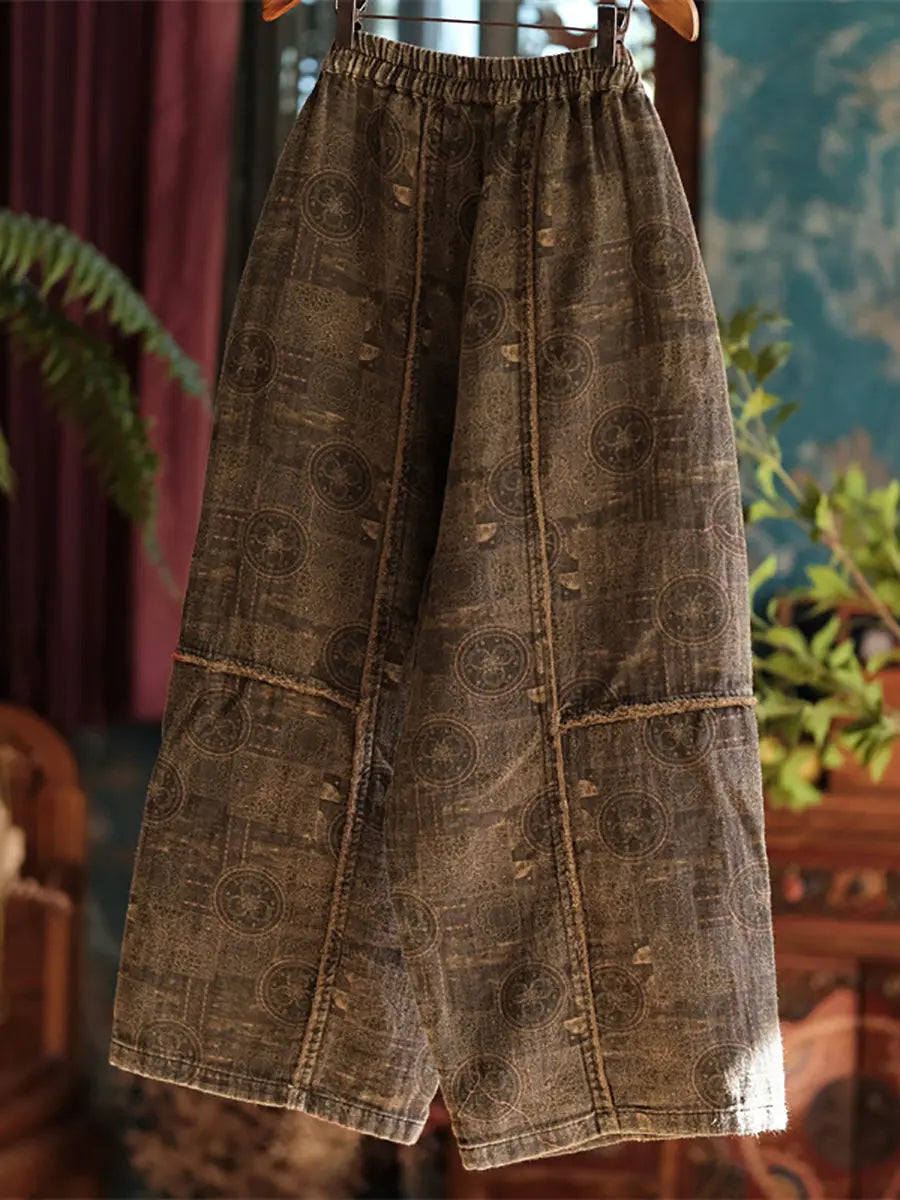Spliced Wide-leg Pants