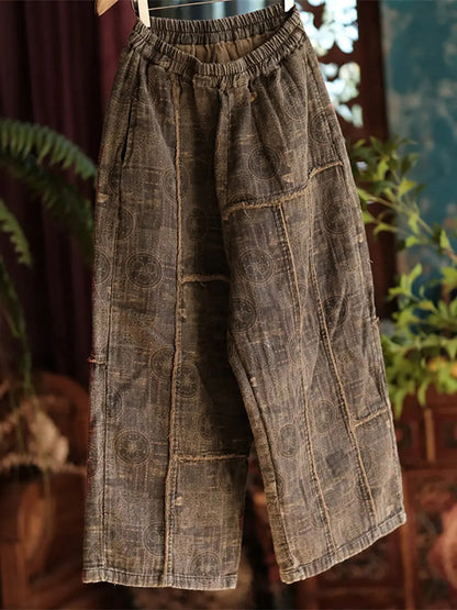 Spliced Wide-leg Pants