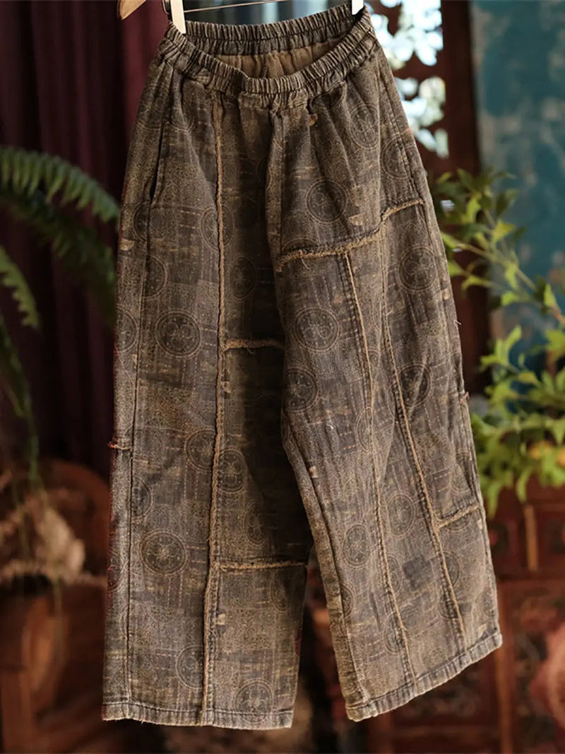 Spliced Wide-leg Pants