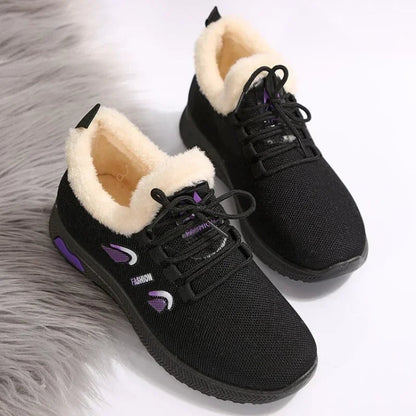 Winter Boots New Warm Thicken Snow Boots Lace Up Ankle Boots Non Slip Plush Fur Shoes Keep Warm Ankle Botas