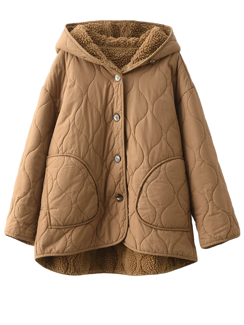 Fleece-lined Cotton Hooded Coat