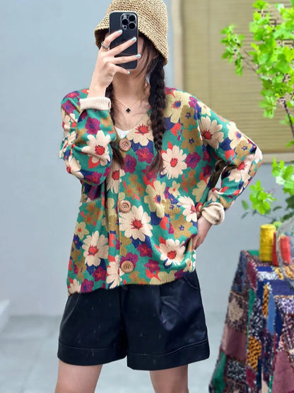 Flower Knitted Sweater