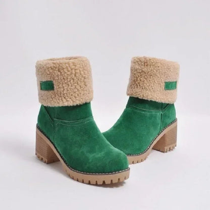 Winter Fur Warm Snow Boots Warm Wool Booties Ankle Boot Comfortable Shoes Mid Boots