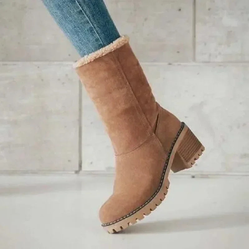 Winter Fur Warm Snow Boots Warm Wool Booties Ankle Boot Comfortable Shoes Mid Boots