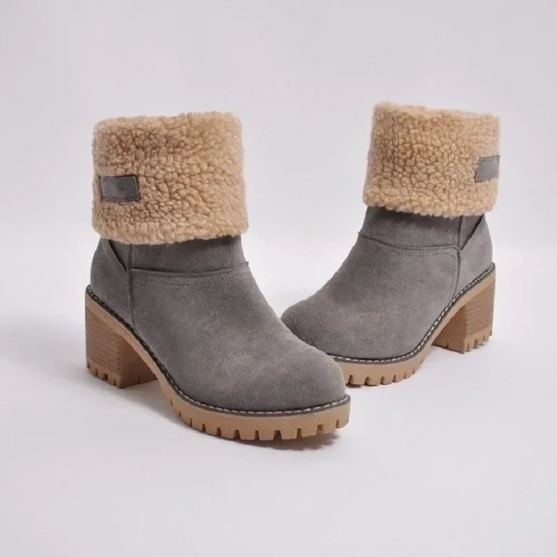 Winter Fur Warm Snow Boots Warm Wool Booties Ankle Boot Comfortable Shoes Mid Boots