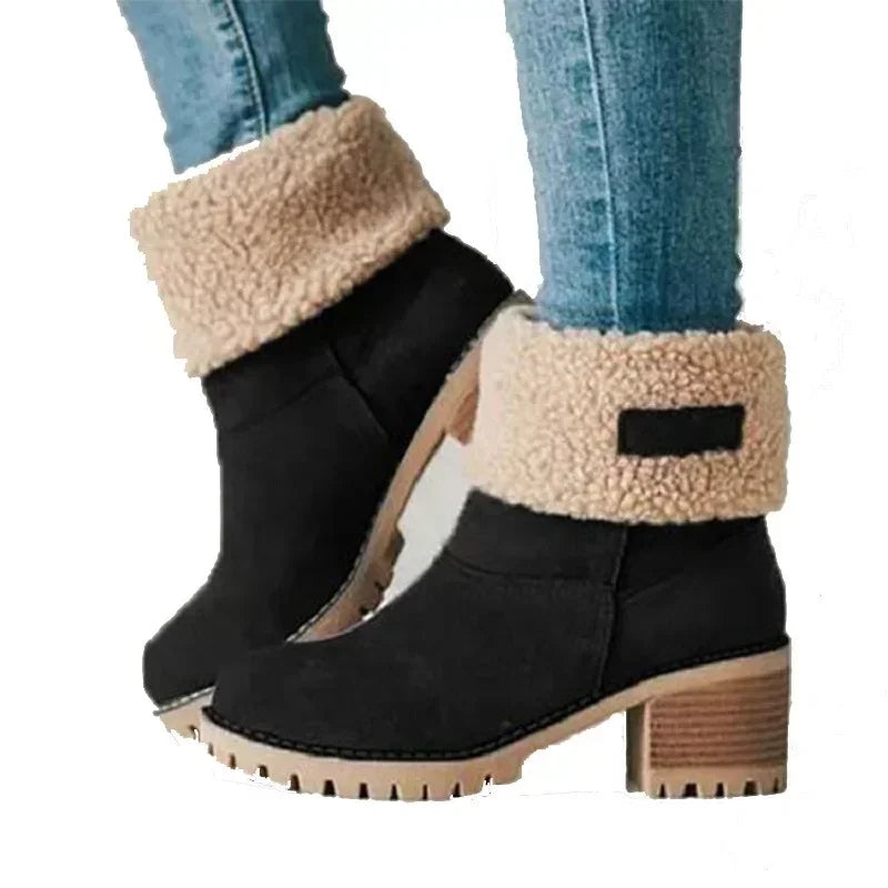 Winter Fur Warm Snow Boots Warm Wool Booties Ankle Boot Comfortable Shoes Mid Boots