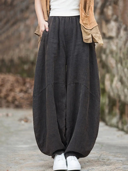 Fleece-lined Loose Harem Pants