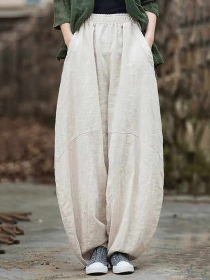 Fleece-lined Loose Harem Pants