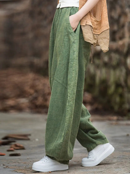 Fleece-lined Loose Harem Pants