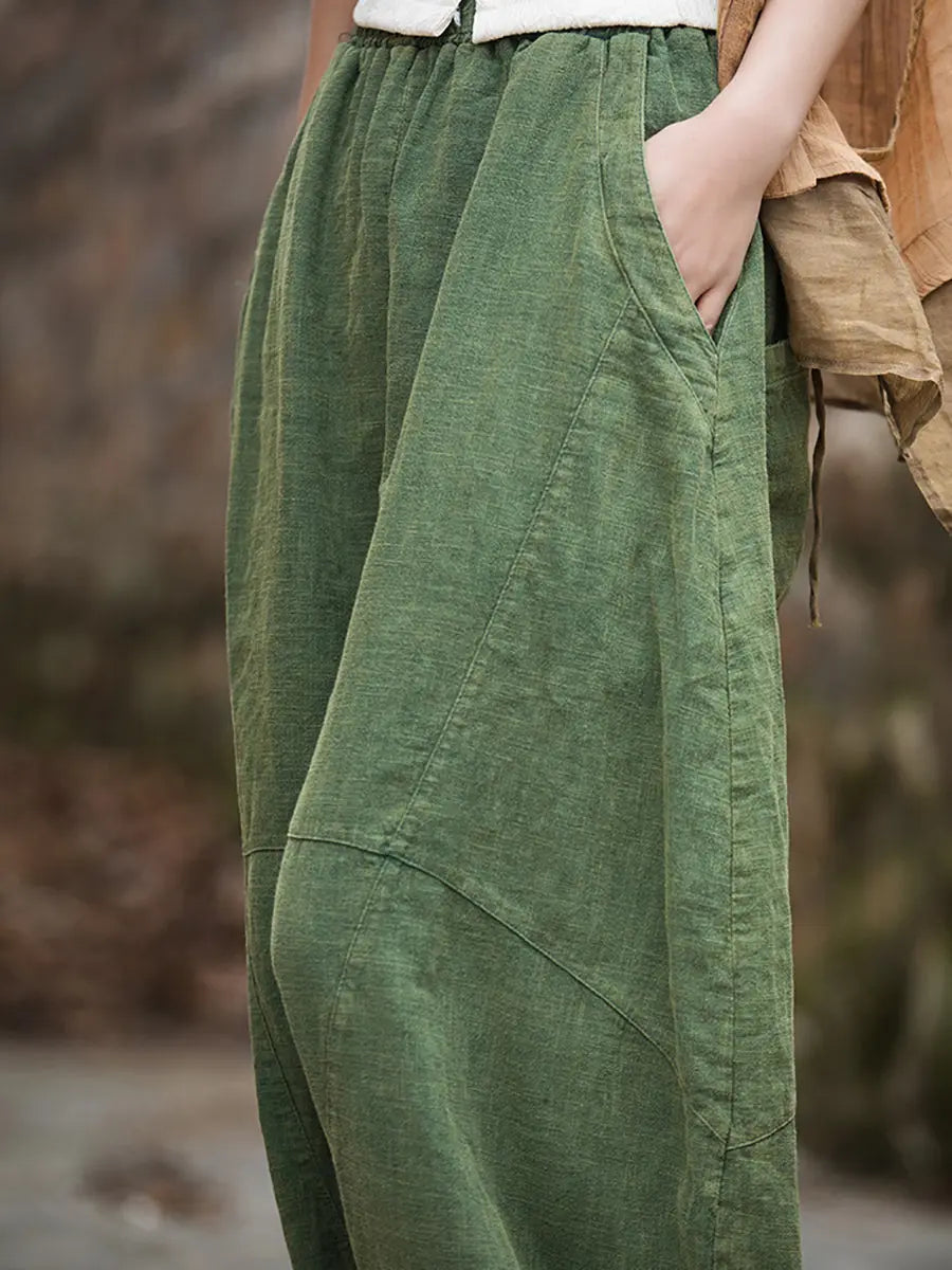 Fleece-lined Loose Harem Pants