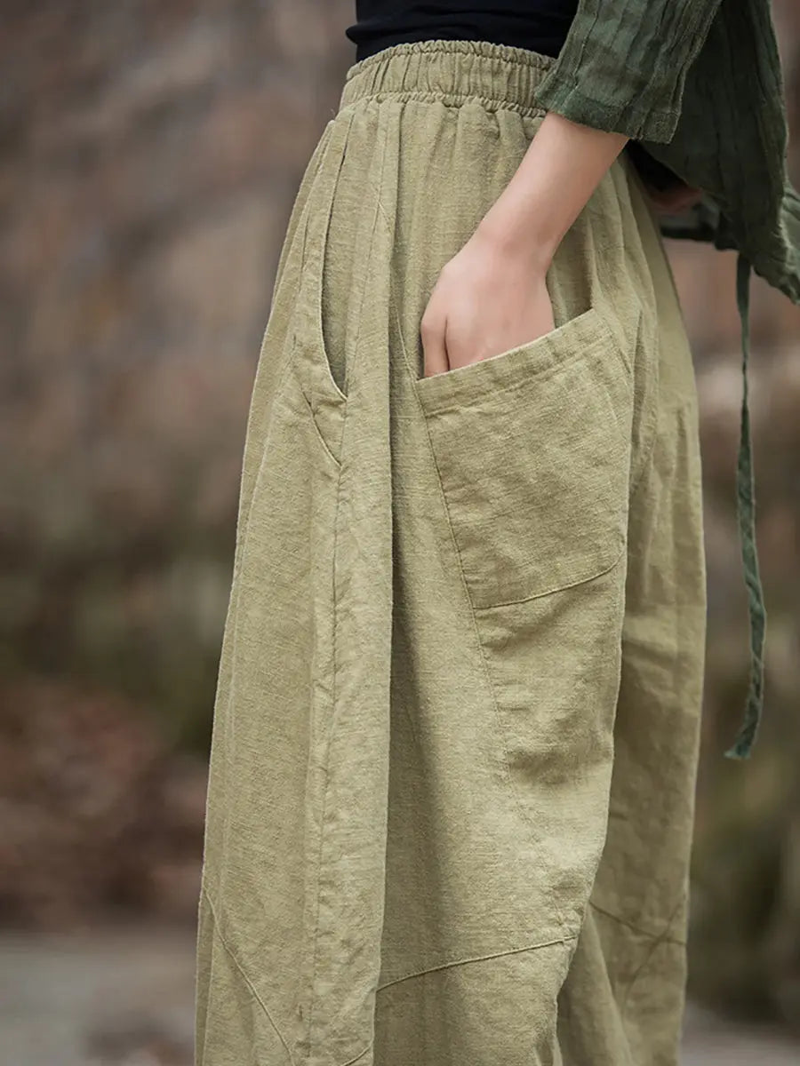 Fleece-lined Loose Harem Pants