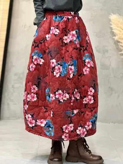 Flower A-shape Padded Skirt