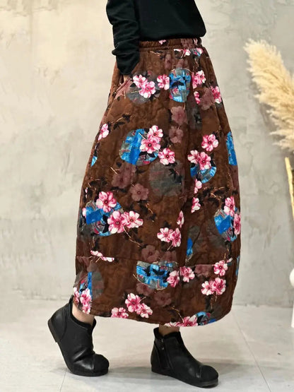 Flower A-shape Padded Skirt