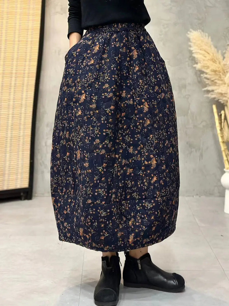 Flower A-shape Padded Skirt