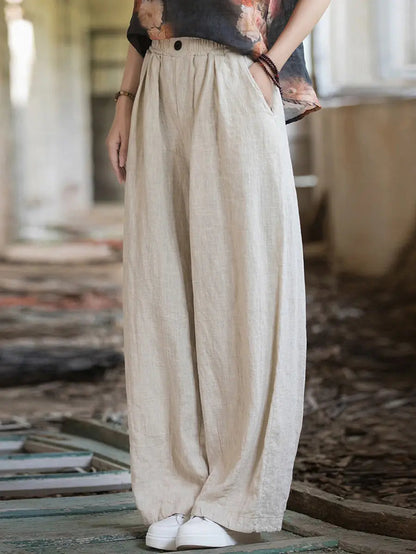 Fleece-lined Wide-leg Pants