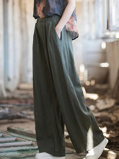 Fleece-lined Wide-leg Pants
