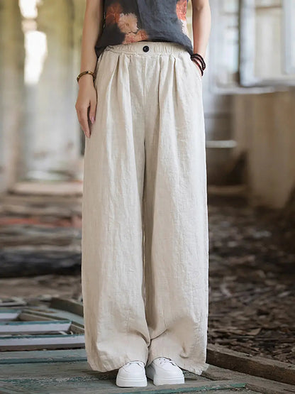 Fleece-lined Wide-leg Pants