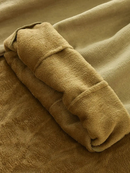 Fleece-lined Wide-leg Pants