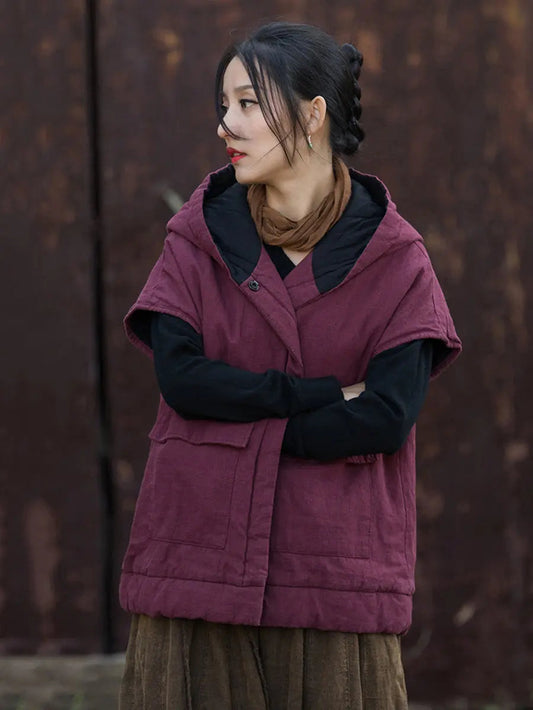 Padded Hooded Vest Coat