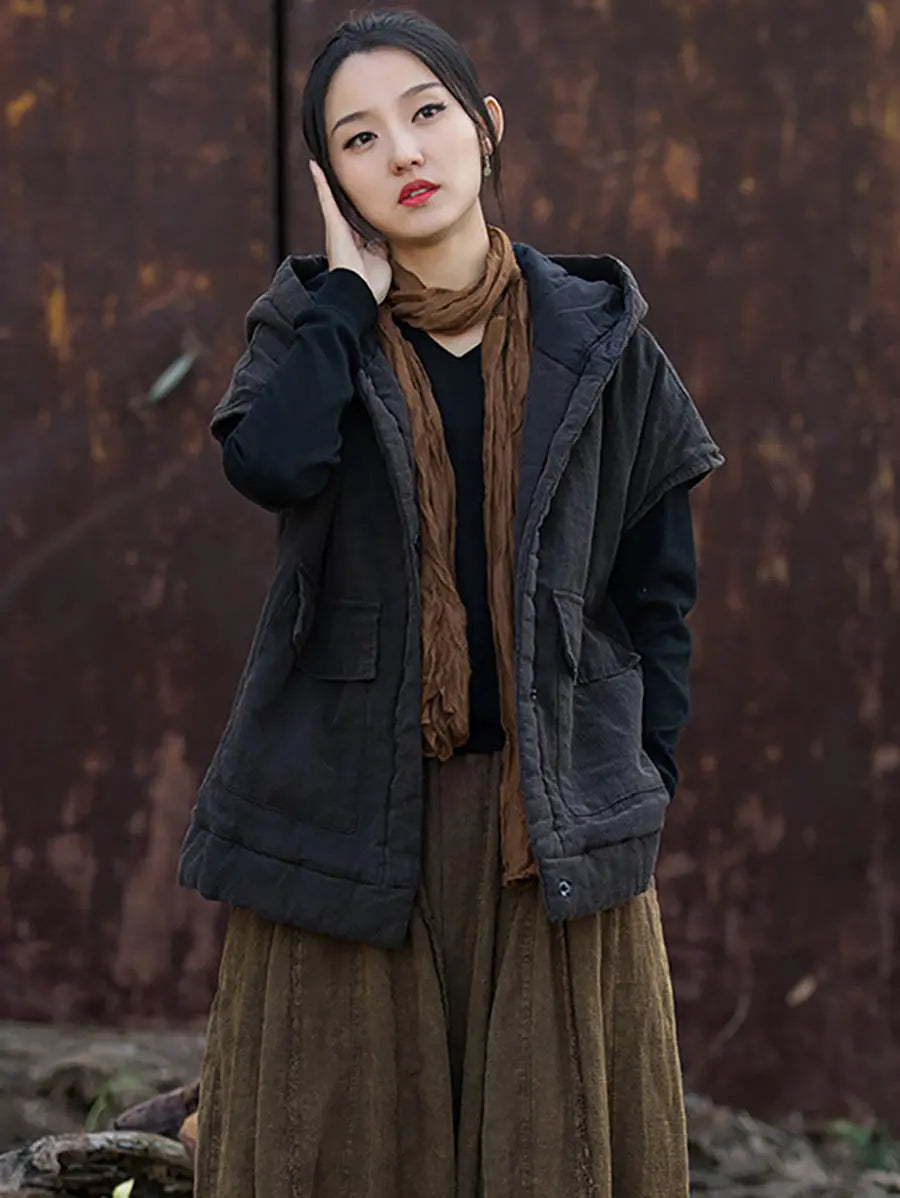 Padded Hooded Vest Coat