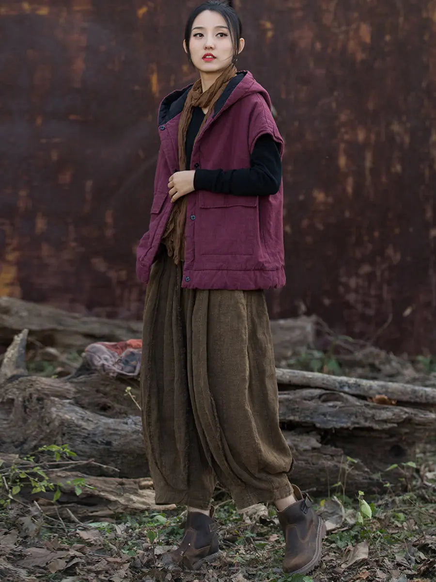 Padded Hooded Vest Coat