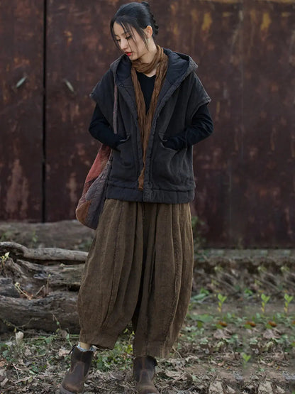 Padded Hooded Vest Coat