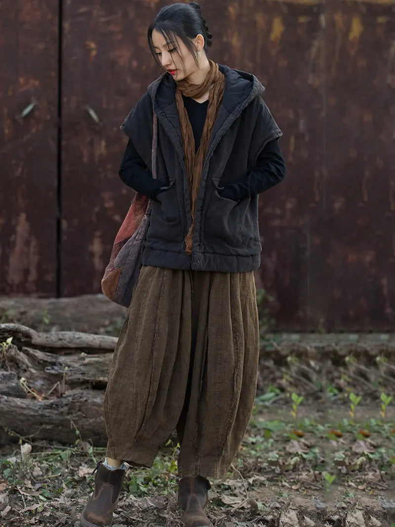 Padded Hooded Vest Coat