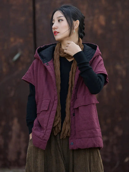 Padded Hooded Vest Coat