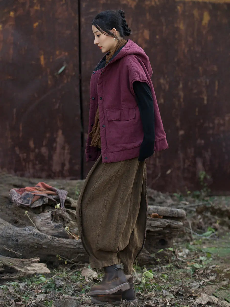 Padded Hooded Vest Coat