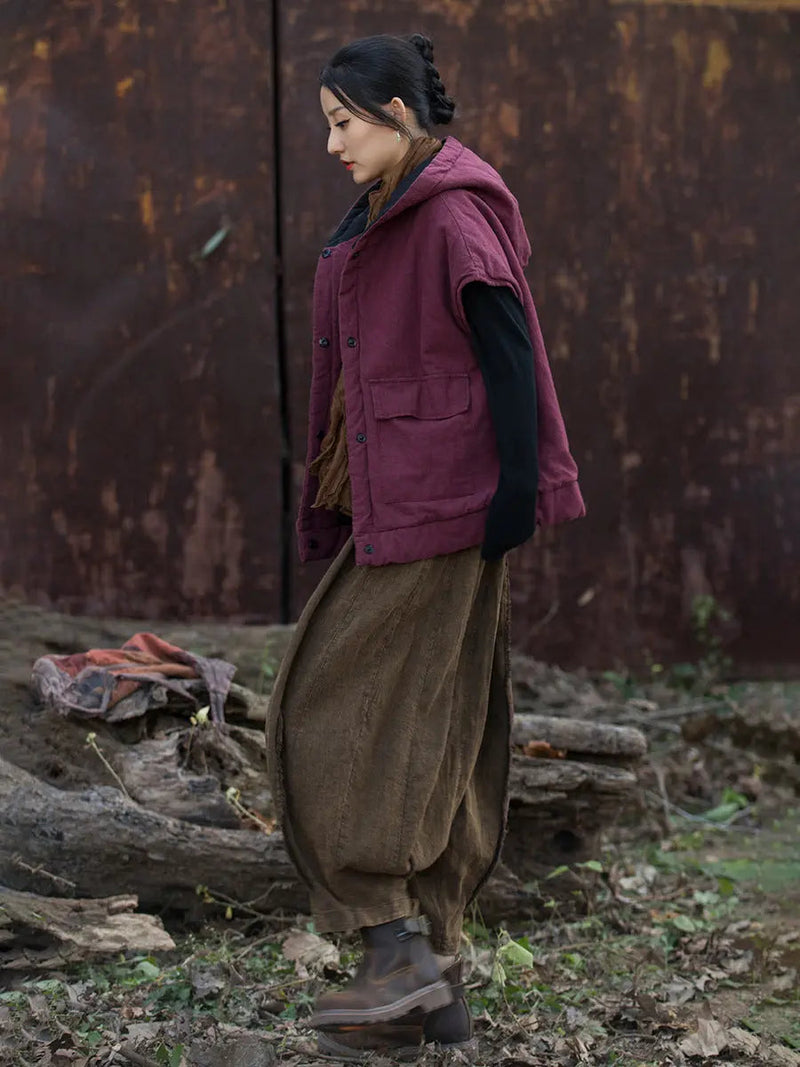 Padded Hooded Vest Coat