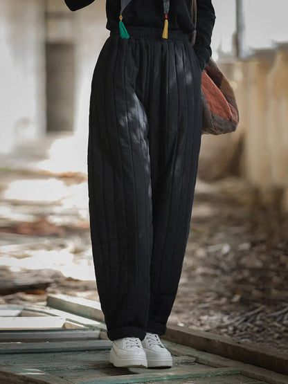 Stitching Padded Harem Pants