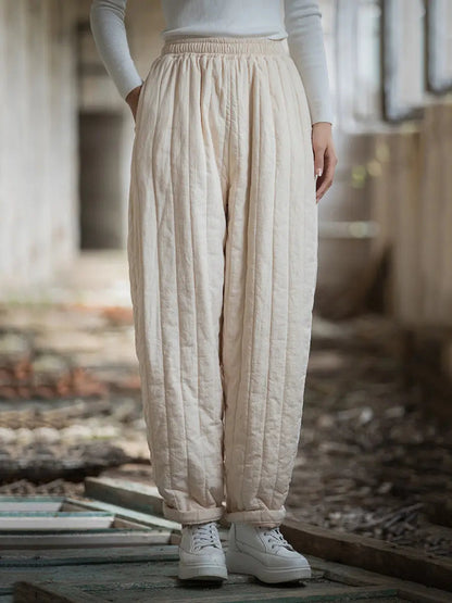 Stitching Padded Harem Pants