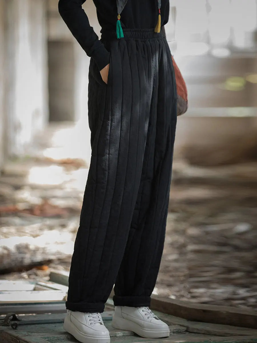 Stitching Padded Harem Pants