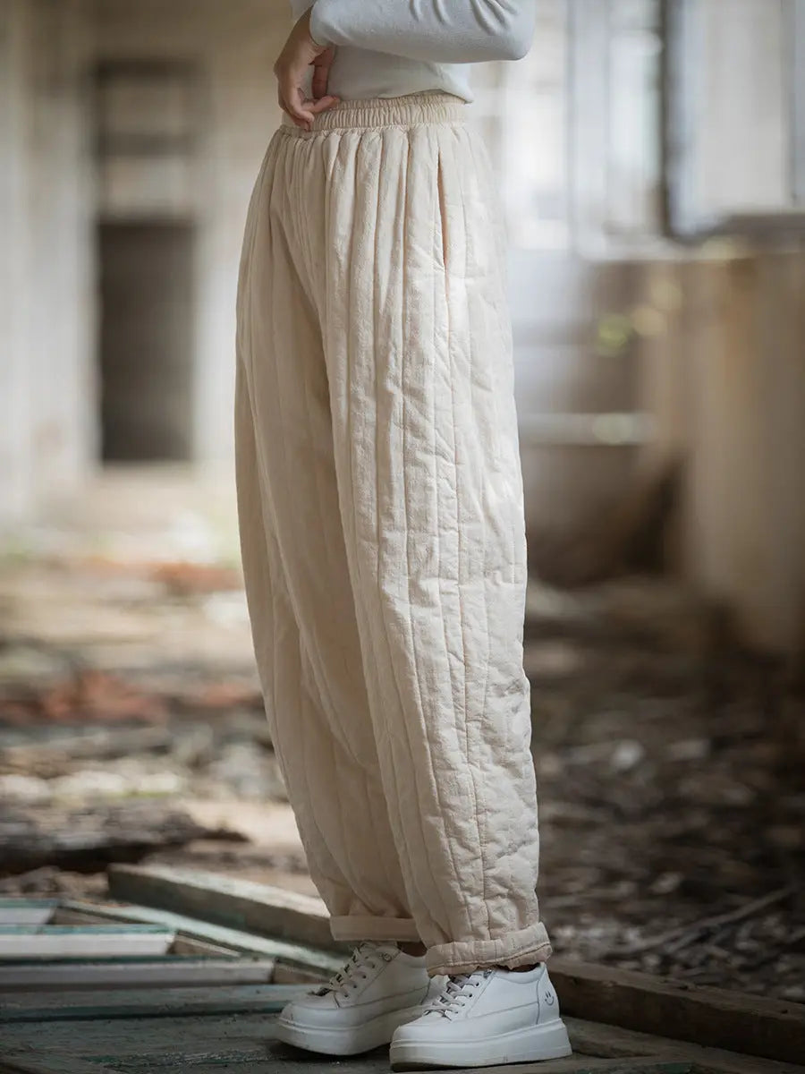 Stitching Padded Harem Pants