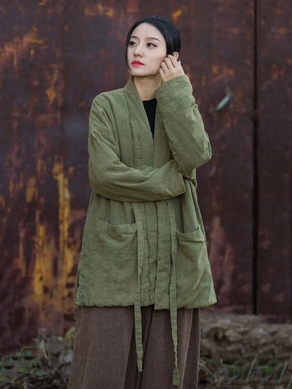 Drawstring Cotton Padded Coat