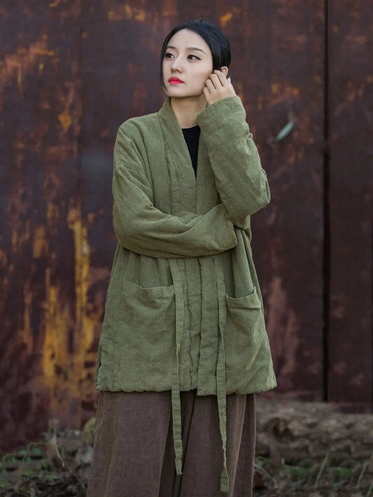Drawstring Cotton Padded Coat