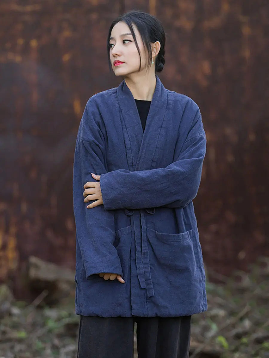 Drawstring Cotton Padded Coat