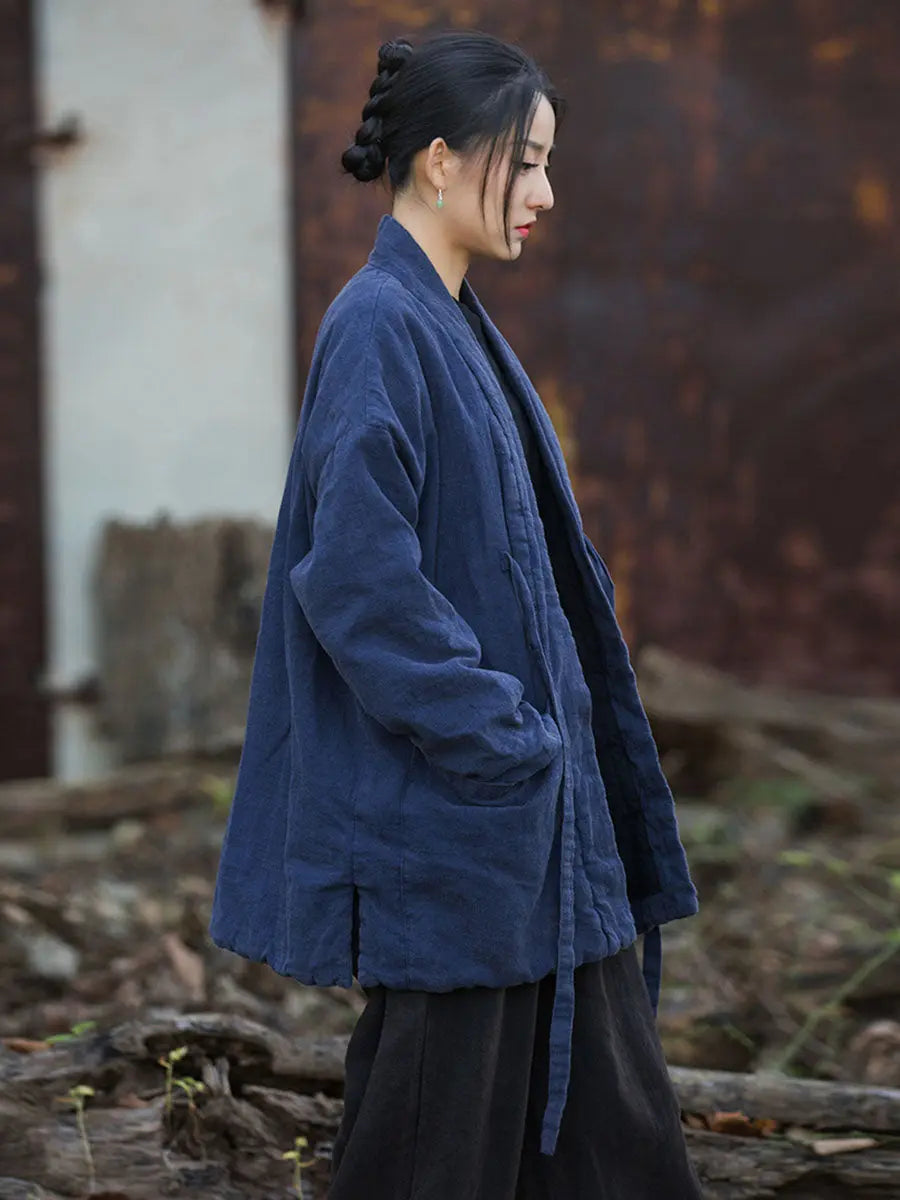 Drawstring Cotton Padded Coat