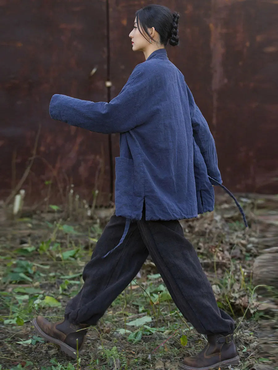 Drawstring Cotton Padded Coat