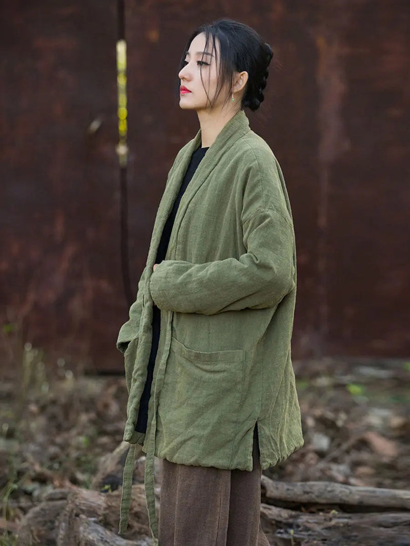 Drawstring Cotton Padded Coat