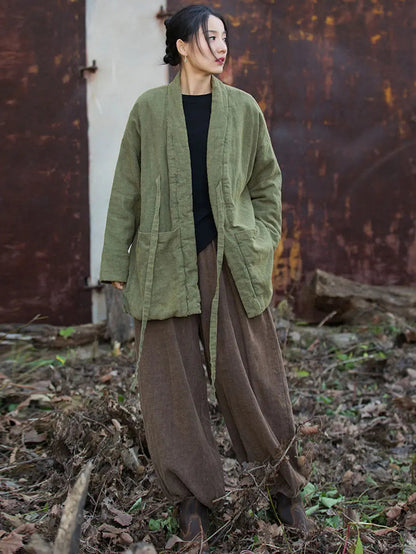 Drawstring Cotton Padded Coat