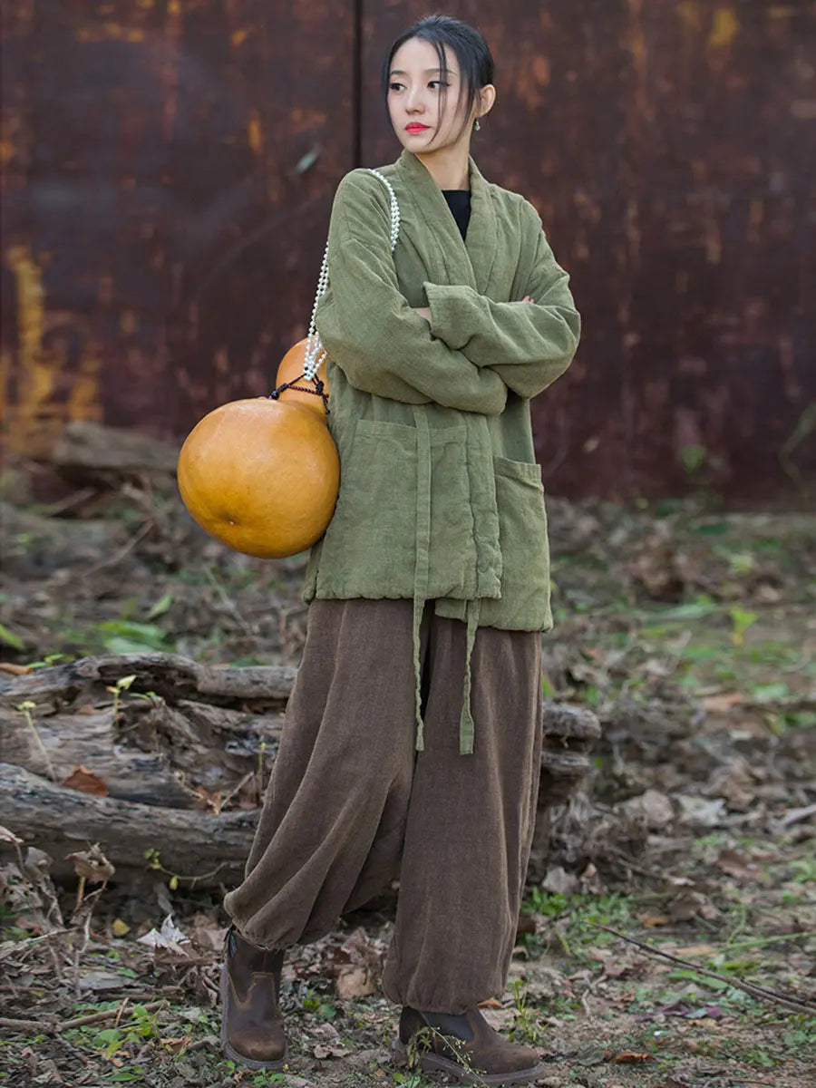 Drawstring Cotton Padded Coat